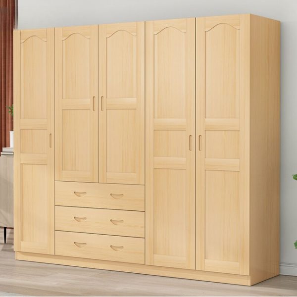 "Classic Cocoa Wood Kids Wardrobe with Shelf, Clothing Rod, and Door"