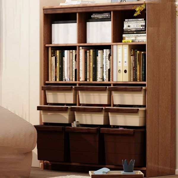 "Auburn Vertical Standard Children's Bookshelf with 4 Lumber Shelves, Closed Back, Scratch-immune, Self-supporting"