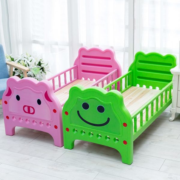"Animals Polymer Compound Standard Children Bed with Panel and Headboard, Footboard and Guardrail"