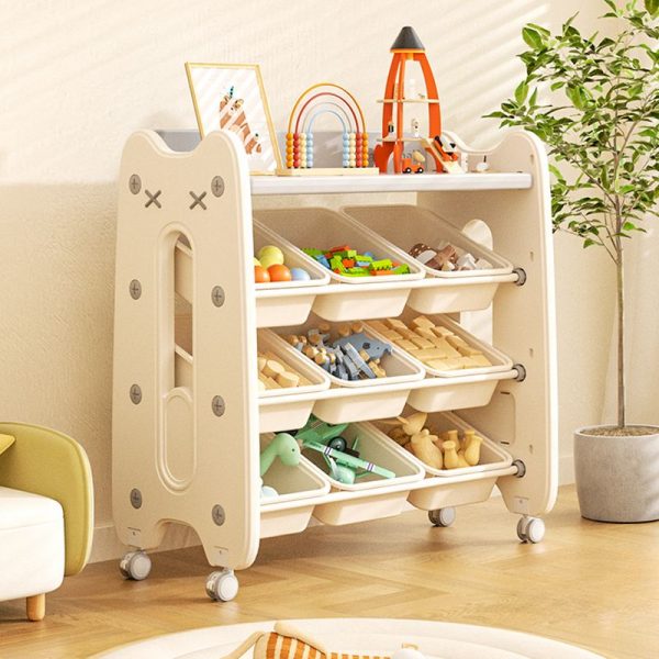 "Minimalist Vertical Standard Children's Bookshelf with 4 Synthetic Shelves, Closed Back, Scratch-immune, Self-supporting"