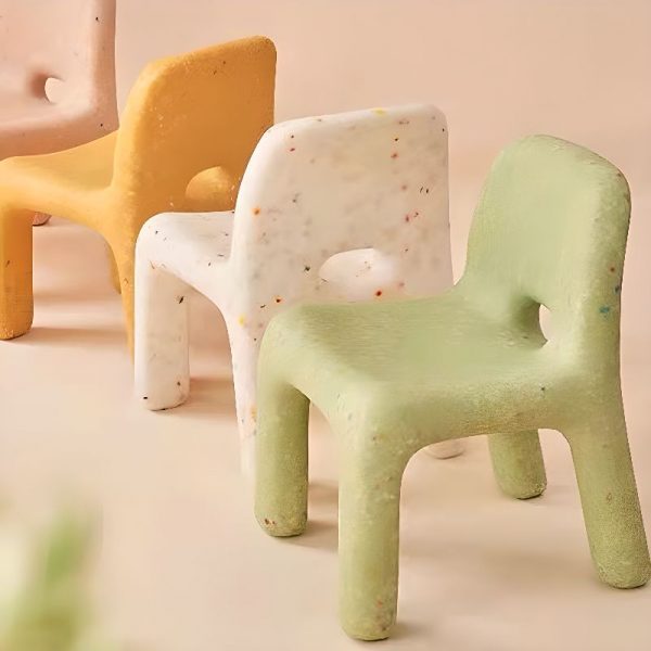 "Children's Desk Waterproof Rust Resistant Plastic Kids Chair with Polka Dots/Solid Color"