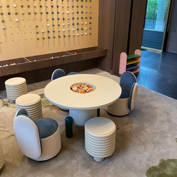 "Water-resistant Engineered Wood Children Computer Desk in Chalk/Cocoa"