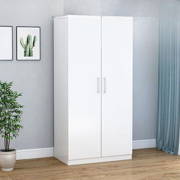 "Charming Children's Wardrobe: Wood Construction, 2 Shelves, Clothing Rod, Dual Doors"